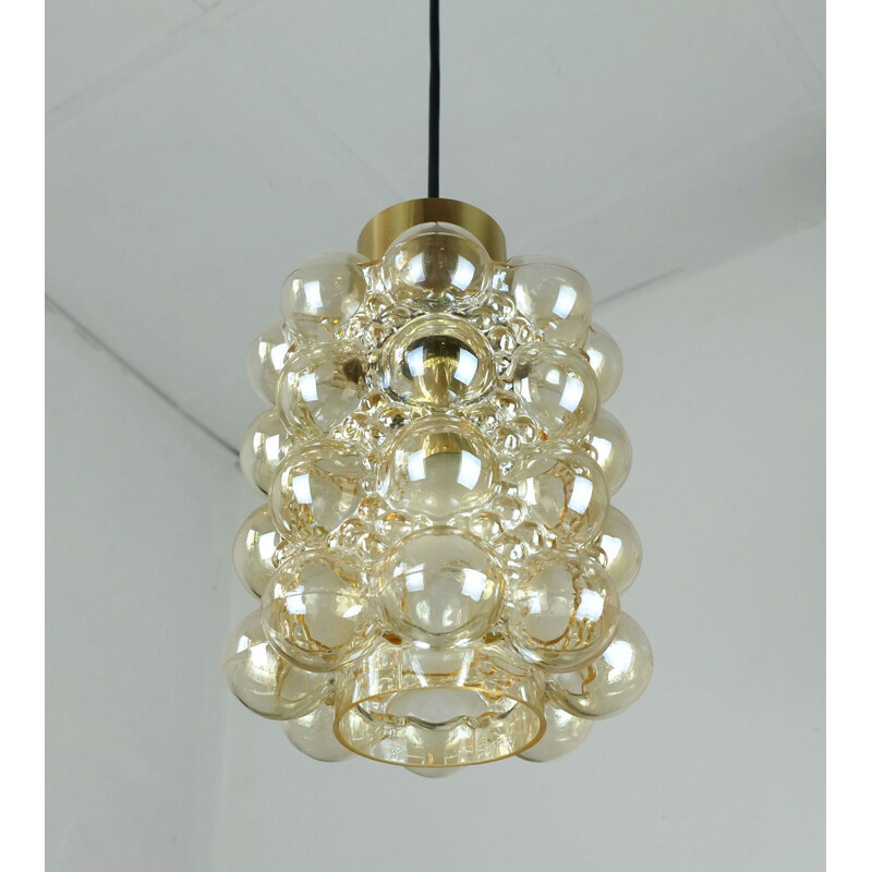 Vintage pendant light in glass by Helena Tynell