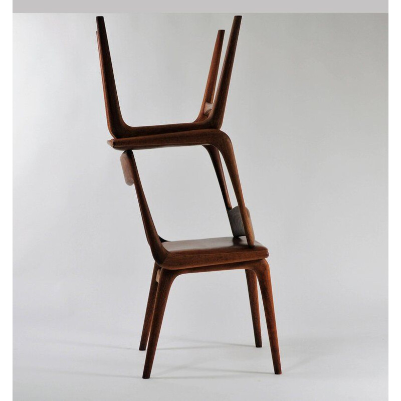 Set of 6 dining chairs in teak by Alfred Christensen