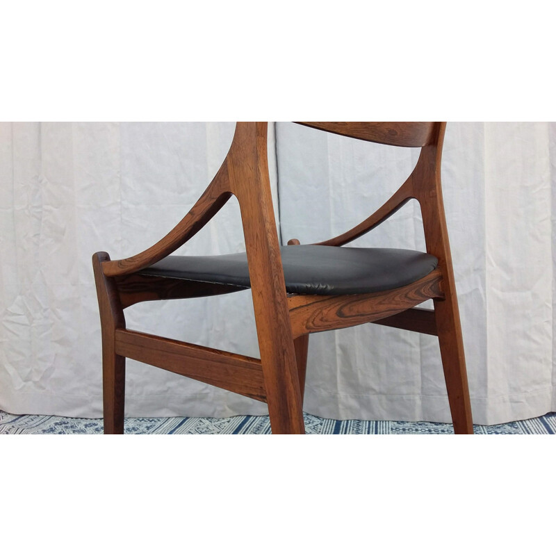 Set of 6 Scandinavian chairs in rosewood by Vestervig Eriksen
