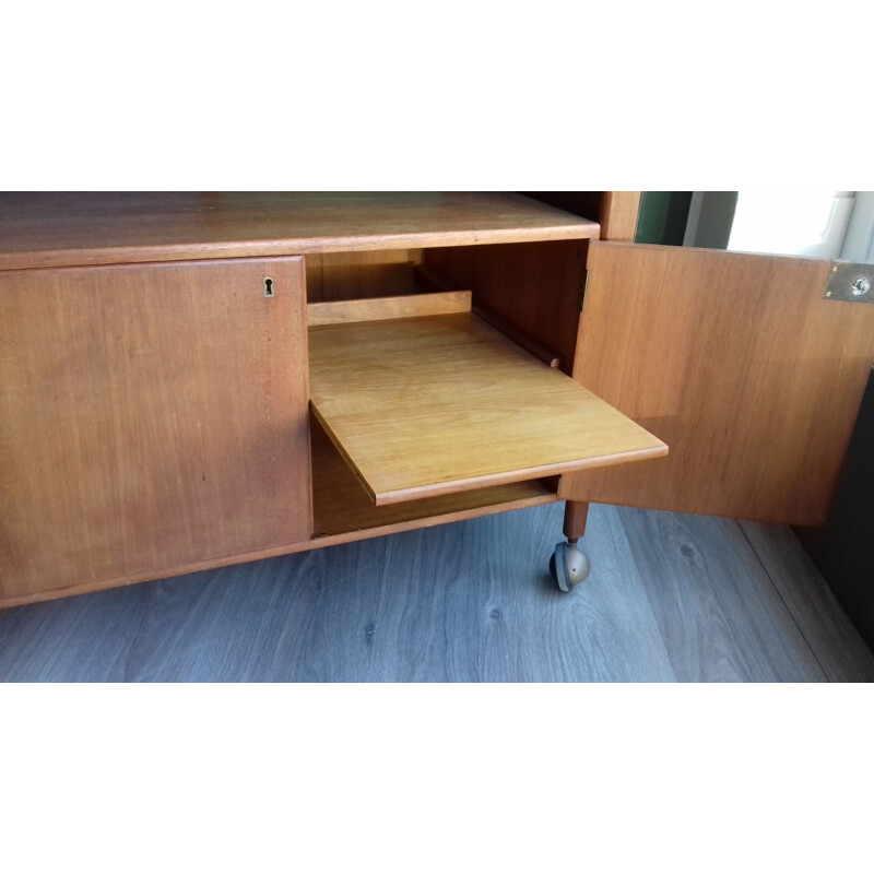 Serving trolley in teak and mahogany