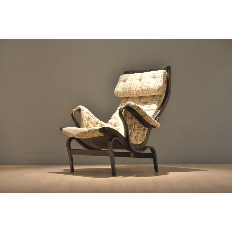 Fauteuil Club Pernilla 69 en bois et tissu, Bruno MATHSSON - 1940