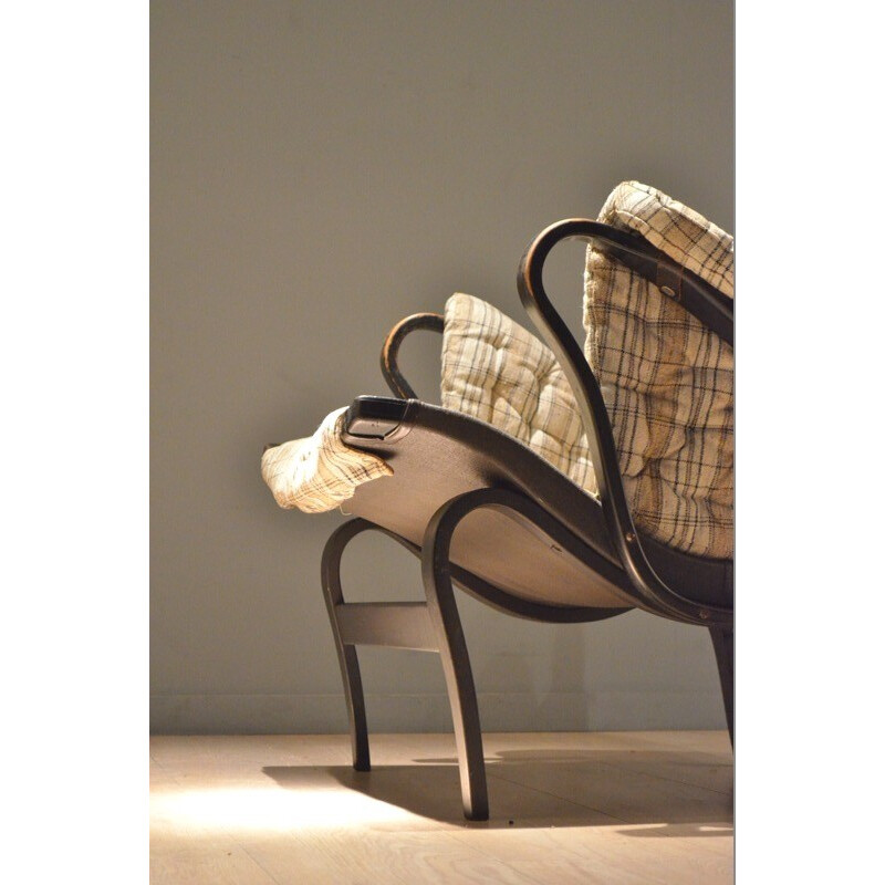 Armchair Club Pernilla 69 in wood and fabric, Bruno MATHSSON - 1940s