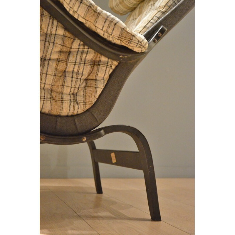 Fauteuil Club Pernilla 69 en bois et tissu, Bruno MATHSSON - 1940