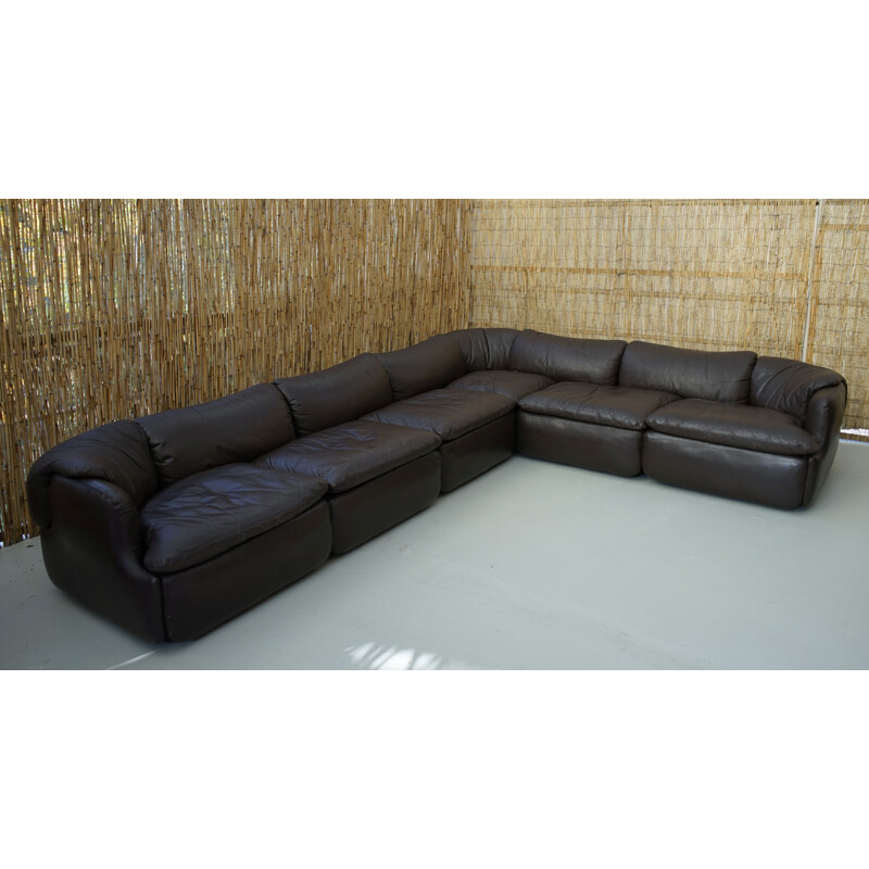 Sofa "Confidential" in Leather by Alberto Rosselli for Saporiti