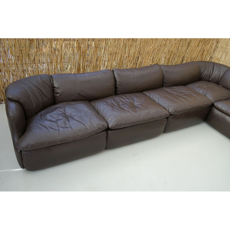 Sofa "Confidential" in Leather by Alberto Rosselli for Saporiti