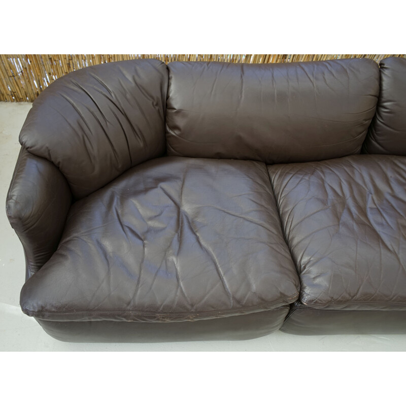 Sofa en cuir "Confidential" par Alberto Rosselli pour Saporiti