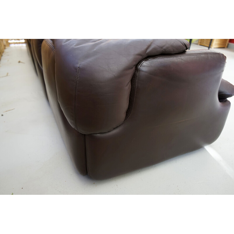 Sofa "Confidential" in Leather by Alberto Rosselli for Saporiti