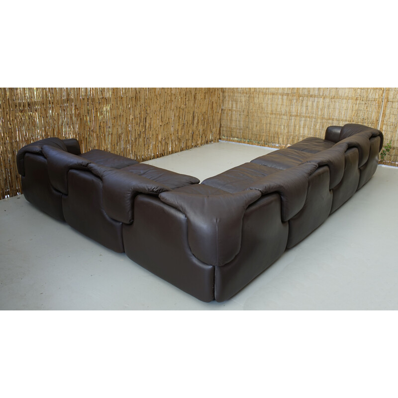 Sofa "Confidential" in Leather by Alberto Rosselli for Saporiti