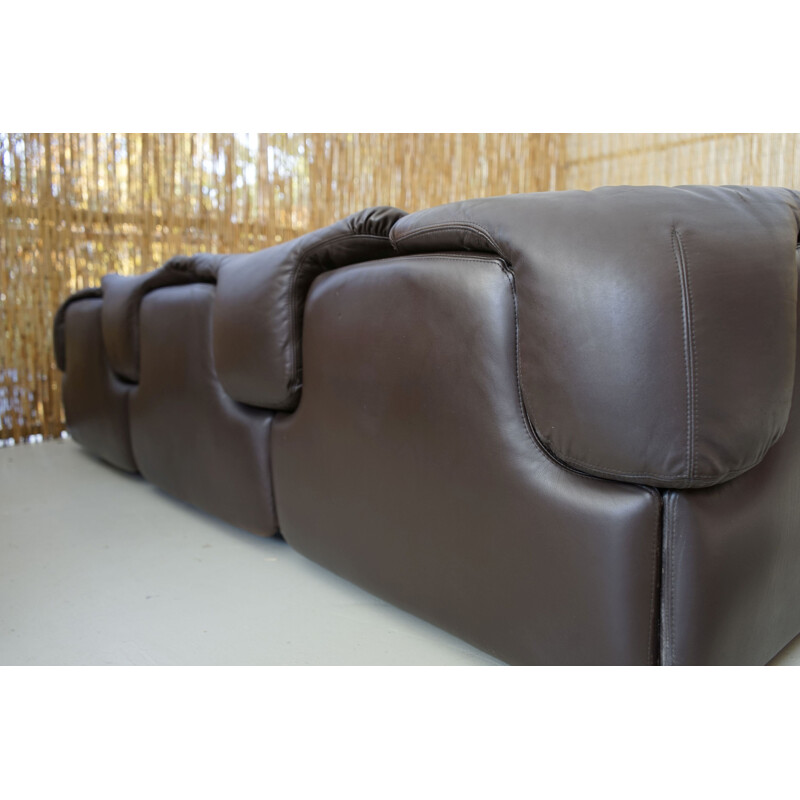 Sofa "Confidential" in Leather by Alberto Rosselli for Saporiti