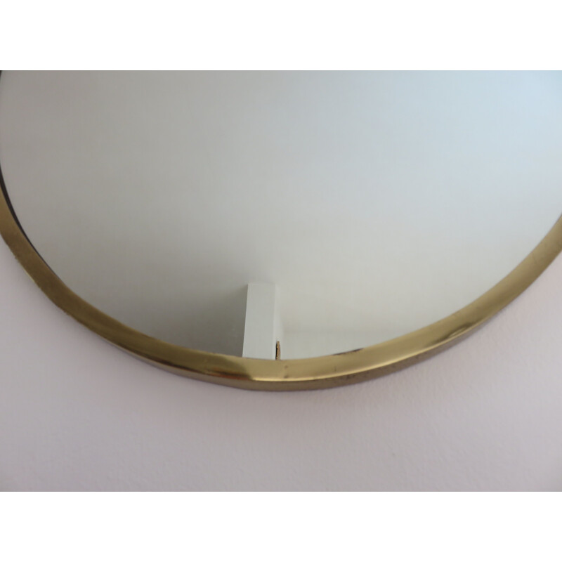 Vintage Italian mirror in golden brass