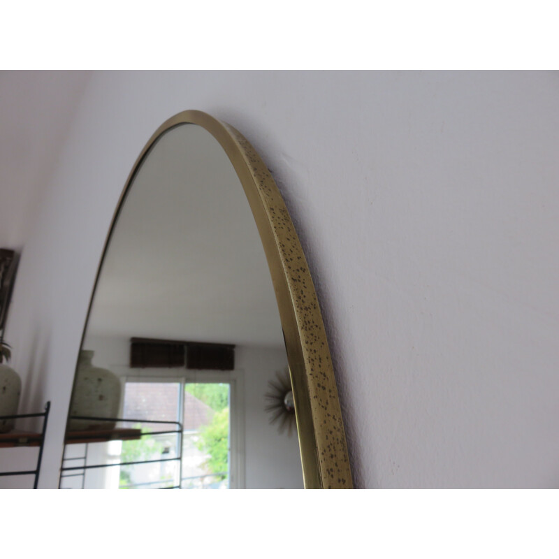 Vintage Italian mirror in golden brass