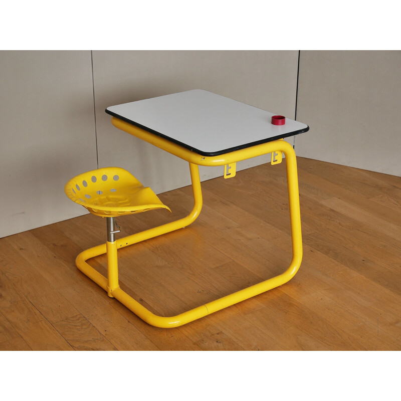 Vintage child desk "twenty tube" by Marc Berthier