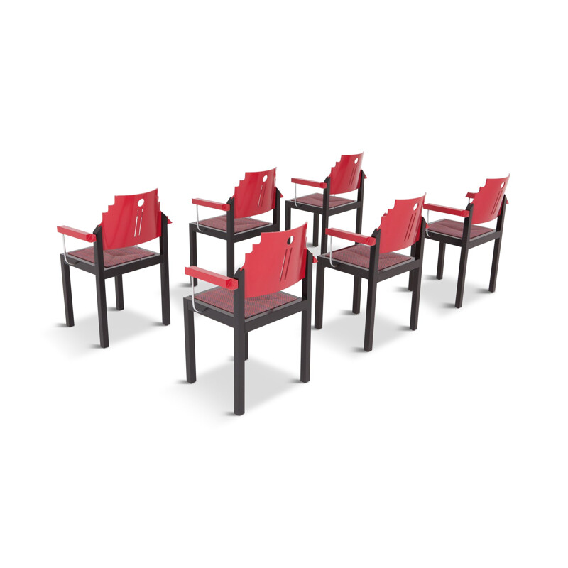 Set of 6 Memphis dining chairs by Michael Thonet for Gebrüder Thonet