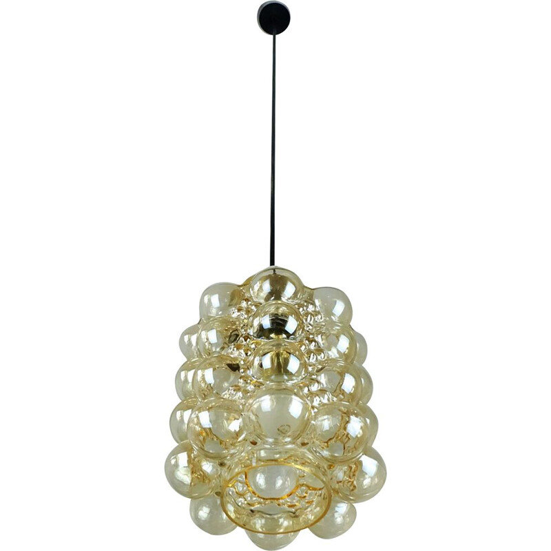 Vintage pendant light in glass by Helena Tynell