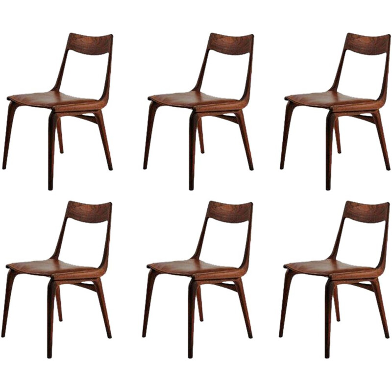 Set of 6 dining chairs in teak by Alfred Christensen