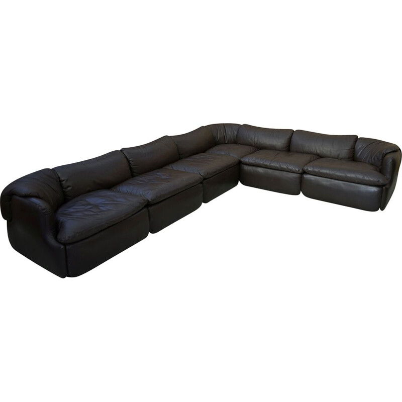 Sofa "Confidential" in Leather by Alberto Rosselli for Saporiti