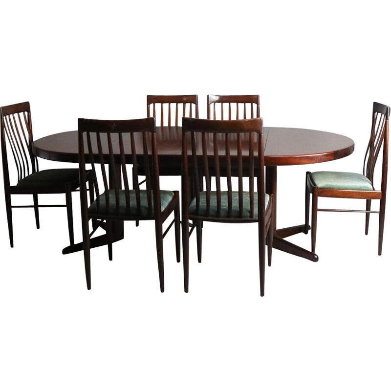 Vintage Danish dining set in mahogany by H.W. Klein for Bramin