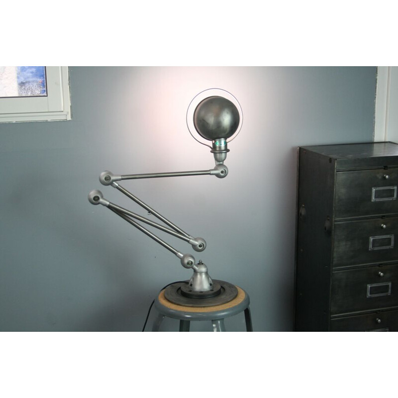 French vintage extensible Jieldé lamp in steel and aluminium