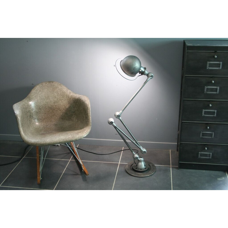 French vintage extensible Jieldé lamp in steel and aluminium