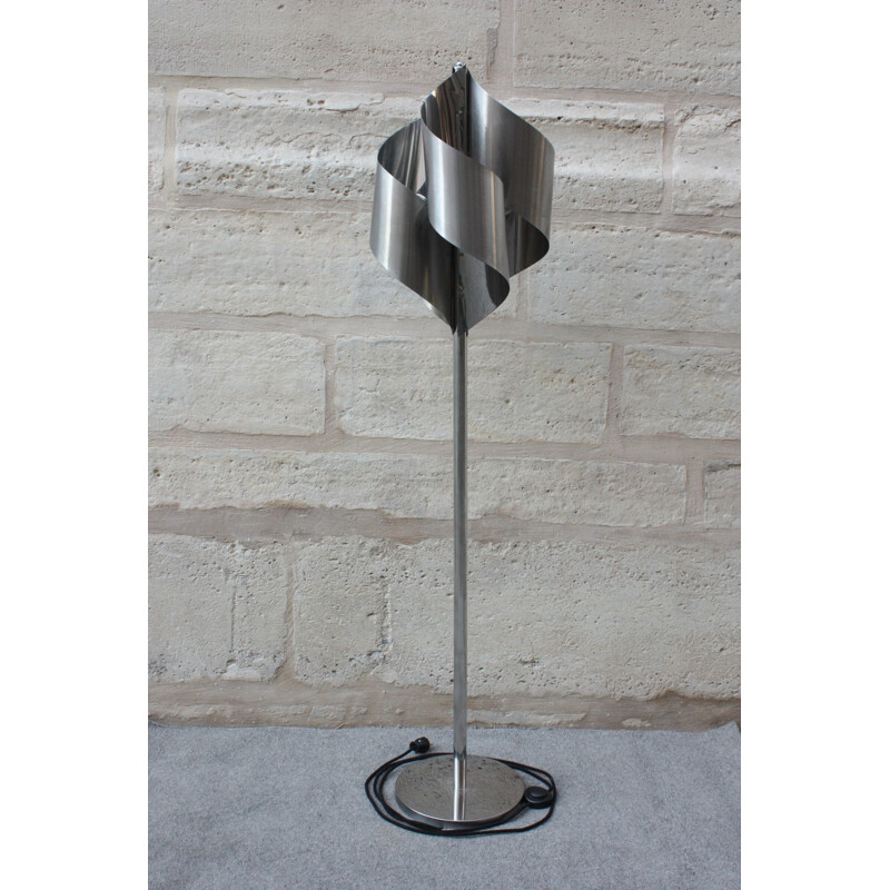 Vintage floor lamp in chromed metal by Goffredo Reggiani 1970