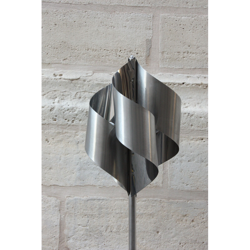 Vintage floor lamp in chromed metal by Goffredo Reggiani 1970