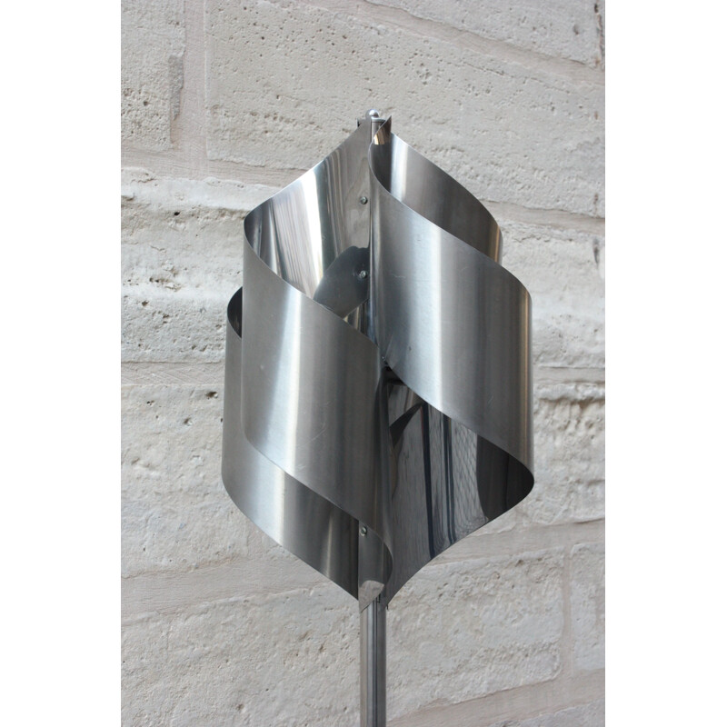 Vintage floor lamp in chromed metal by Goffredo Reggiani 1970