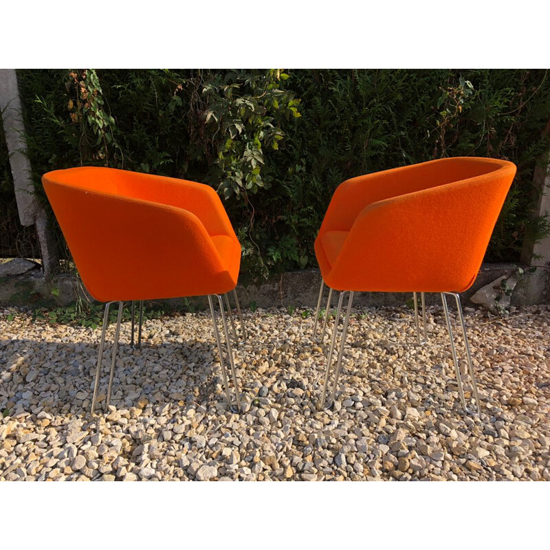 Set of 2 vintage Orange armchairs