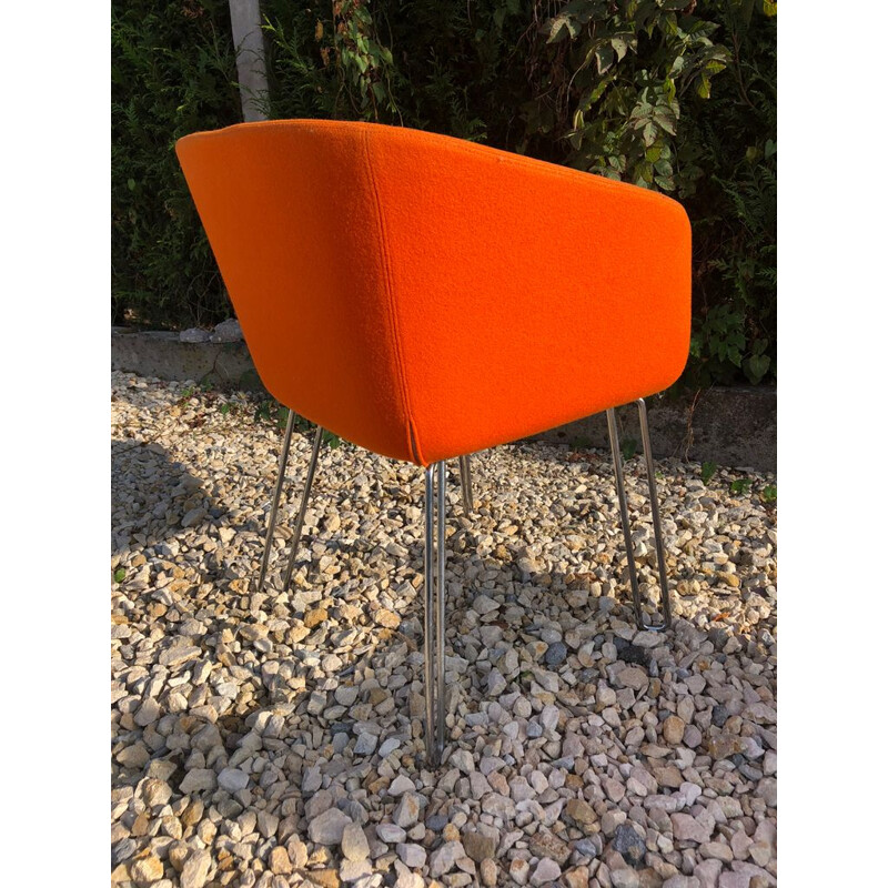 Conjunto de 2 sillones vintage de color naranja