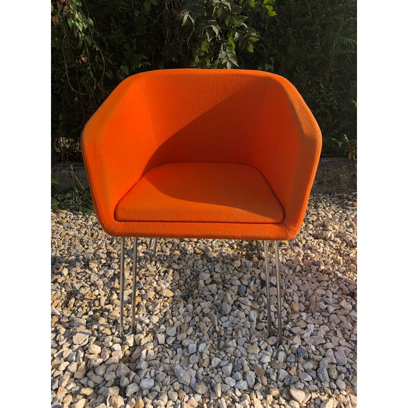 Conjunto de 2 sillones vintage de color naranja