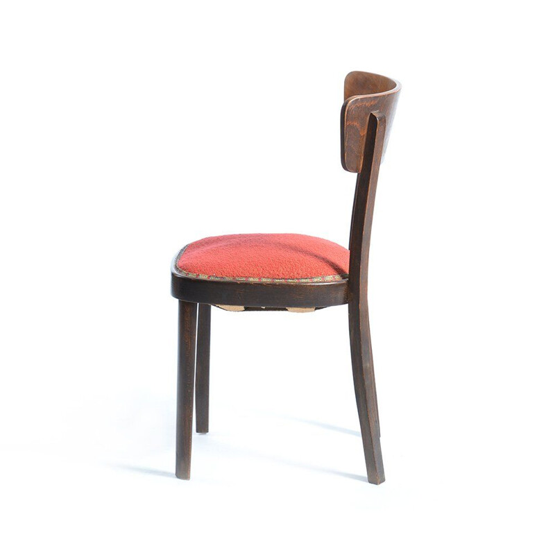 Cadeira de madeira vermelha Vintage
