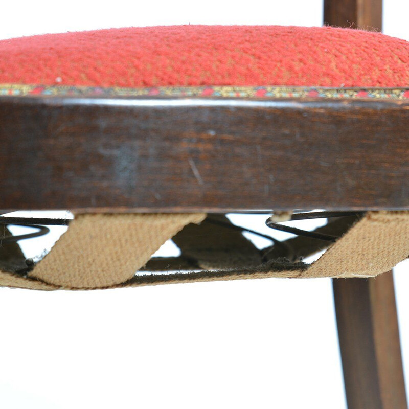 Roter Vintage-Stuhl aus Holz