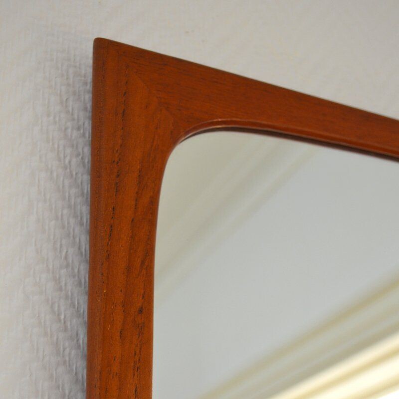 Vintage large danish mirror in teak by Aksel Kjersgaard d'Aarhus