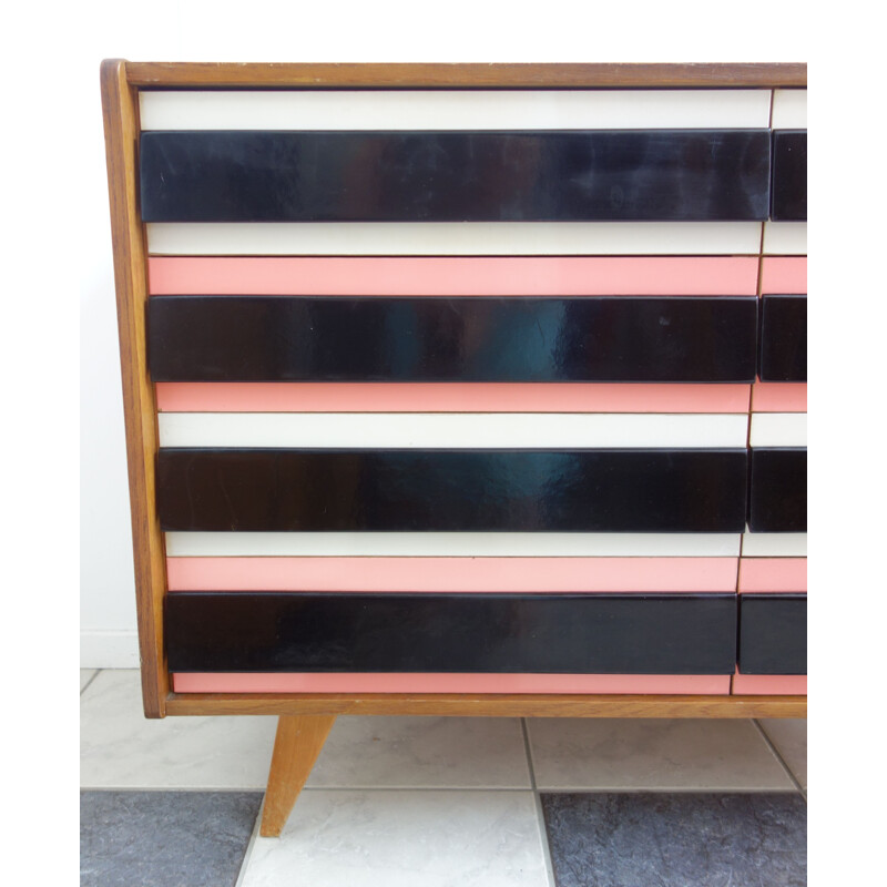Vintage sideboard in pink and grey by Jiroutek