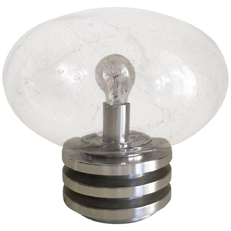 Lámpara vintage de la era espacial en vidrio y metal de Doria Leuchten, Alemania