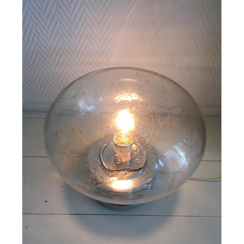 Vintage space age lamp in glas en metaal van Doria Leuchten, Duitsland