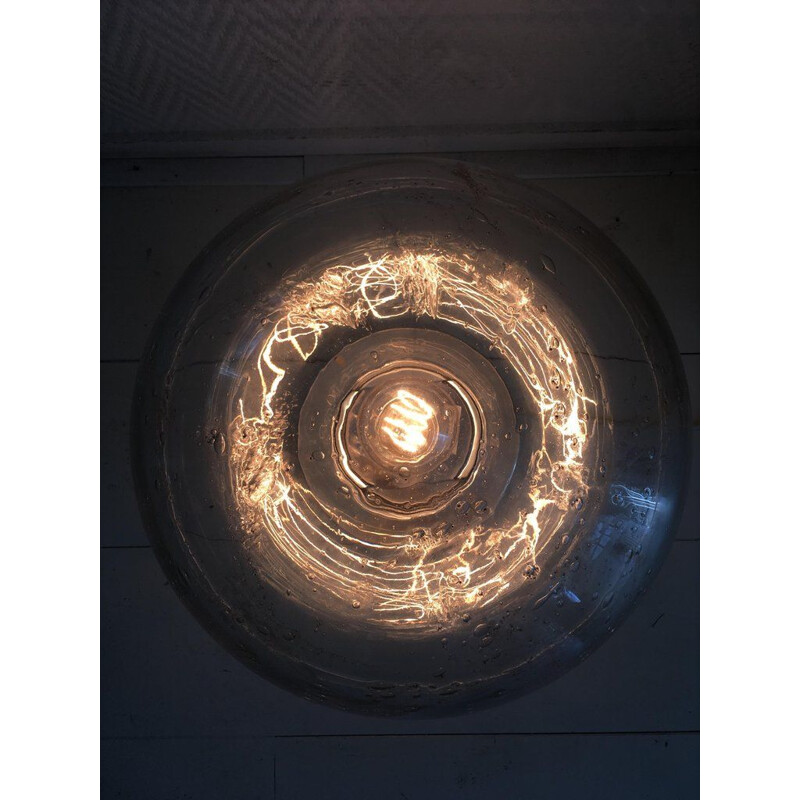 Lámpara vintage de la era espacial en vidrio y metal de Doria Leuchten, Alemania