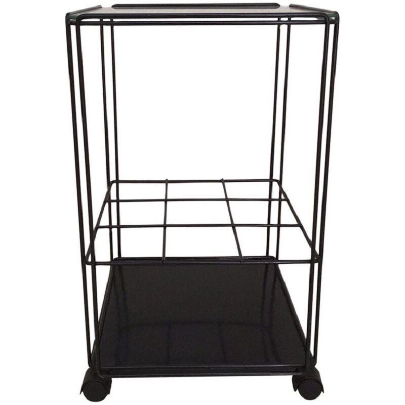 Vintage black serving cart "Isocele" by Max Sauze 