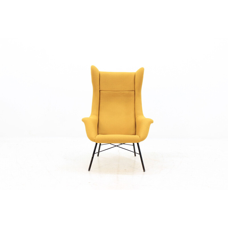 Vintage wingback armchair by Miroslav Navratil 1960