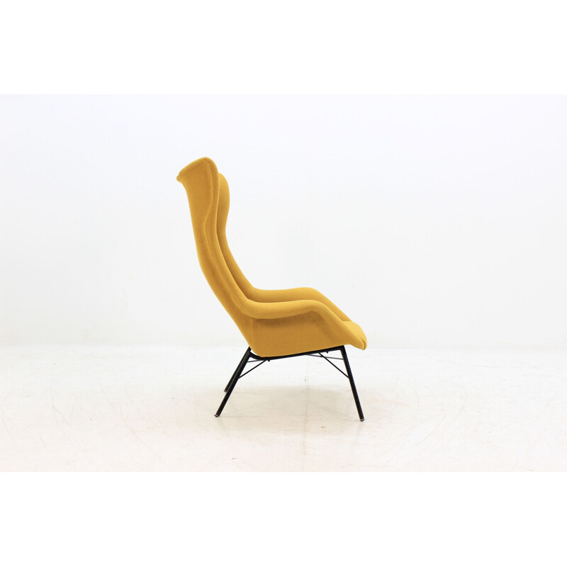 Vintage wingback armchair by Miroslav Navratil 1960