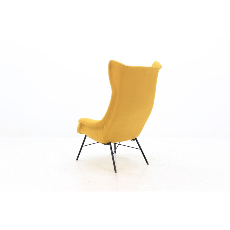 Vintage wingback armchair by Miroslav Navratil 1960