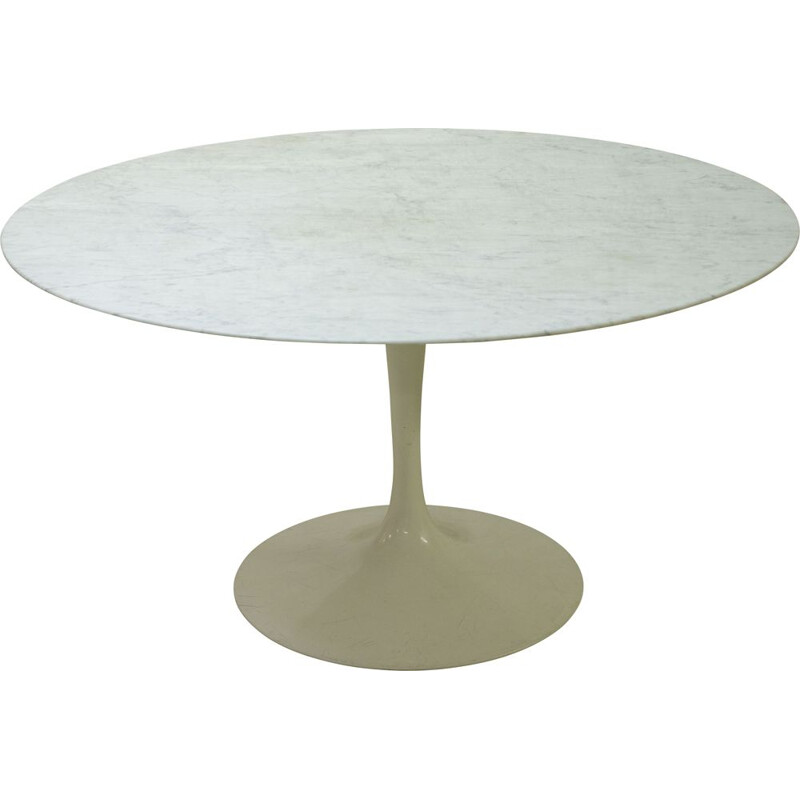 Table Tulip vintage en marbre de Carare par Eero Saarinen pour Knoll