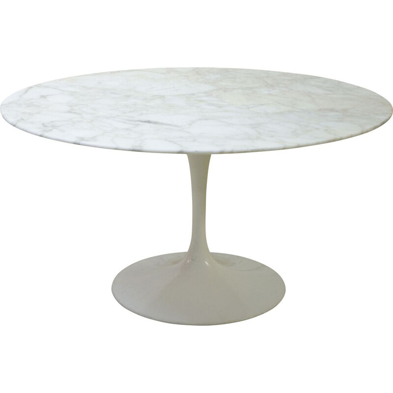 Table Tulip vintage en marbre de Calacatta par Eero Saarinen pour Knoll