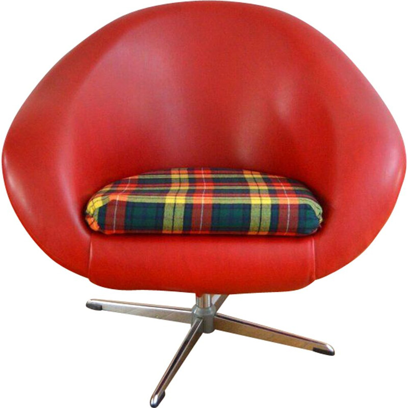 Fauteuil vintage "Coquille" pivotant