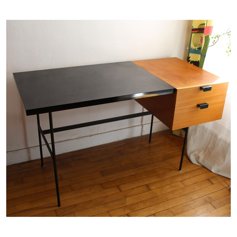 CM 141 desk in wood and steel, Pierre PAULIN - 1954