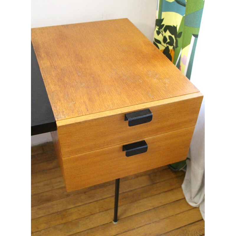 Bureau CM141 chêne et acier, Pierre PAULIN - 1954