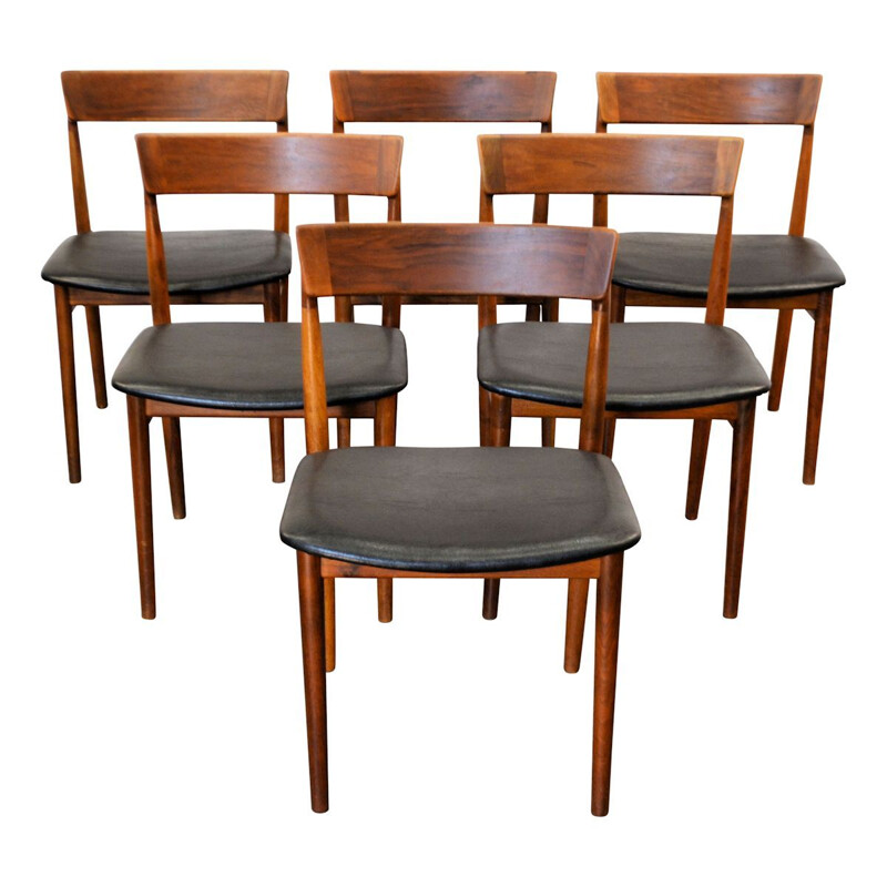 Set of 6 vintage dining chairs in rosewood by Henry Rosengren