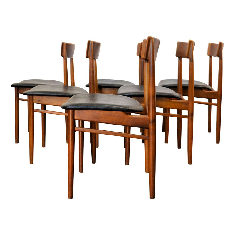 Suite de 6 chaises vintages en palissandre par Henry Rosengren