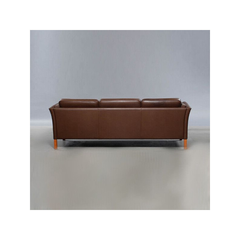 Vintage 3-seaters sofa MH2225 by Mogens Hansen in brown leather