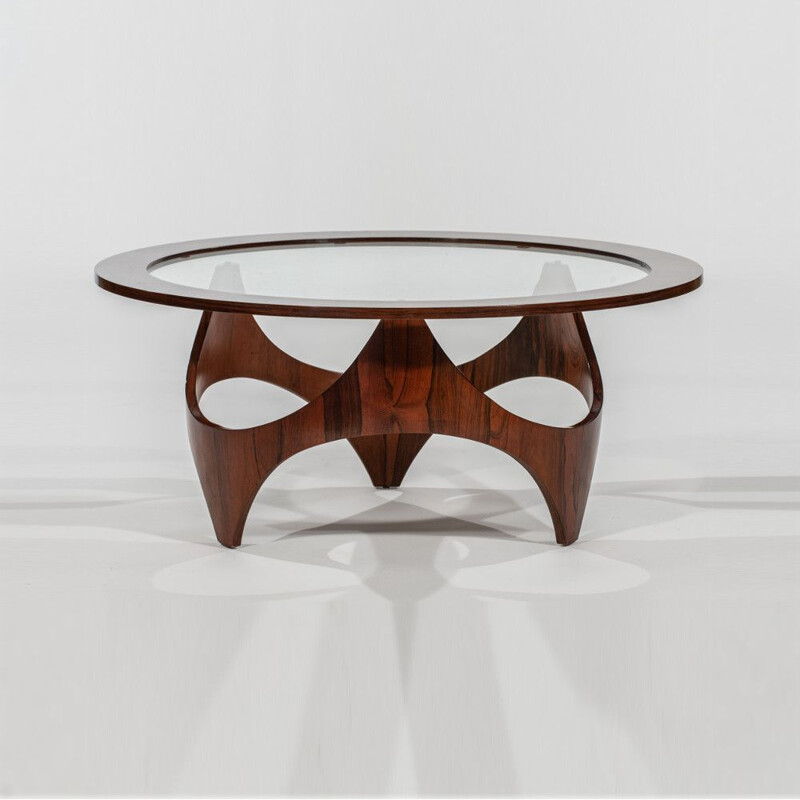 Vintage danish circular coffee table in rosewood