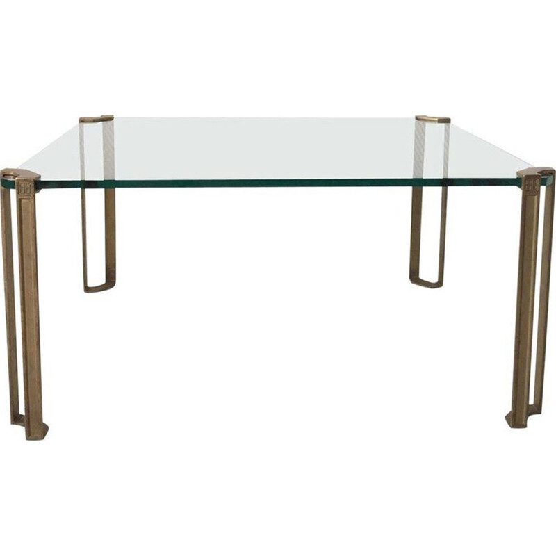 Vintage Coffee Table in Glass and Brass by Peter Ghyczy